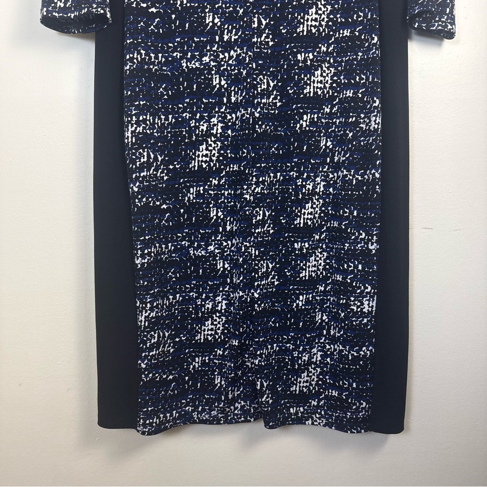 Black Label by Evan-Picone Womens White Patterned Dress‎ sz 12 Bodycon Stretch - Picture 10 of 11